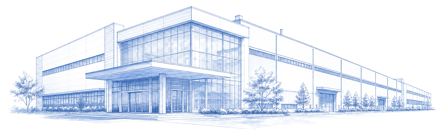 川﨑工業の社屋イラスト